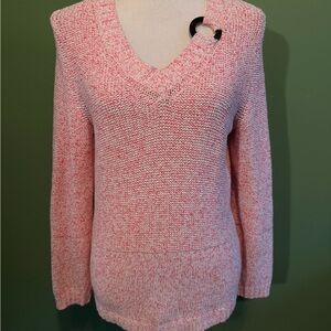 Olsen Y2K Knit Stylish Women's V-Neck Sweater in Soft Pink
